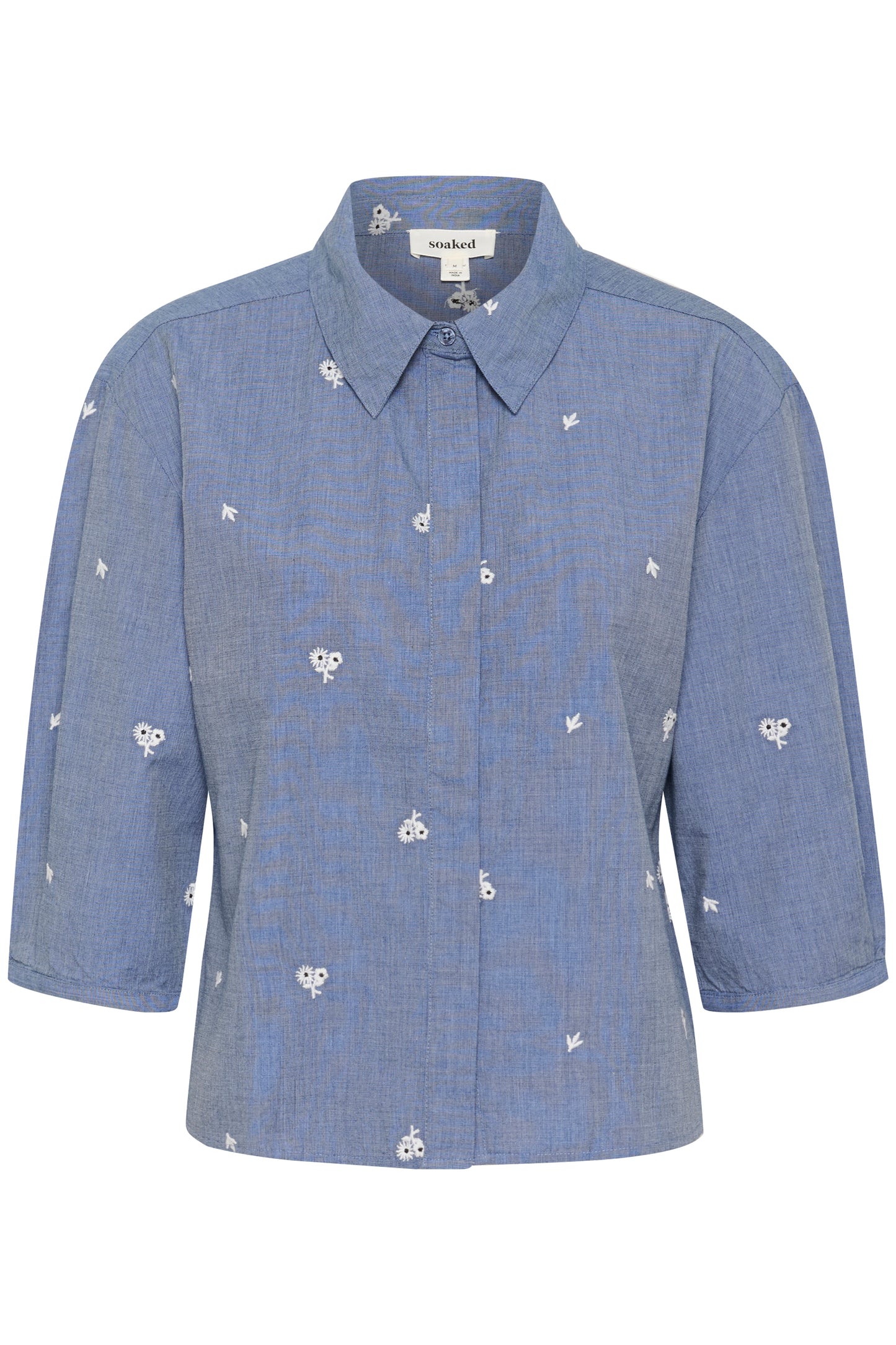 Soaked in Luxury Elly Shirt in Medium Blue Denim