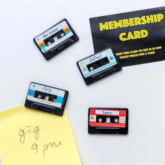 Mini Music Magnets (Set of 4) - Cassette