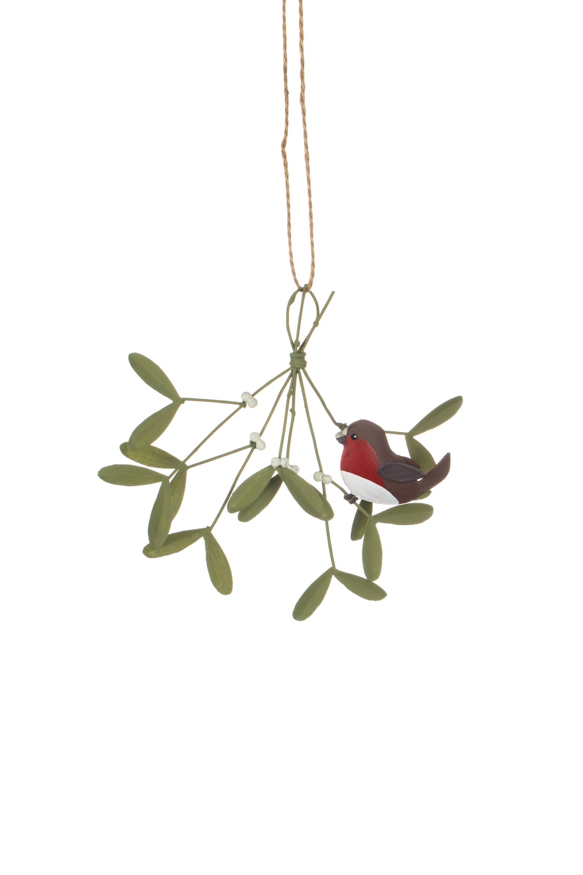 Robin On Mistletoe Decoration
