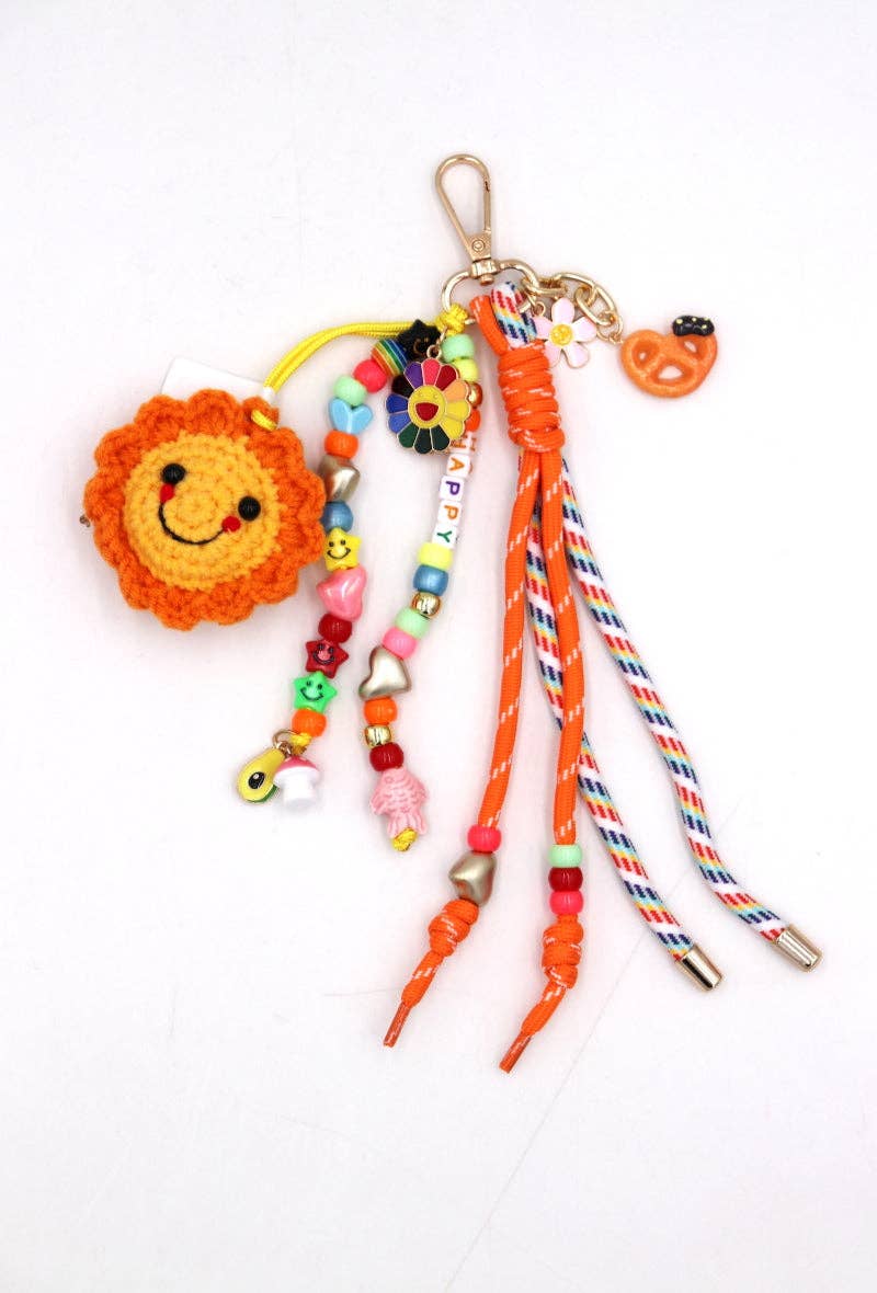 Chrocheted Sun Bag Charm in Yellow