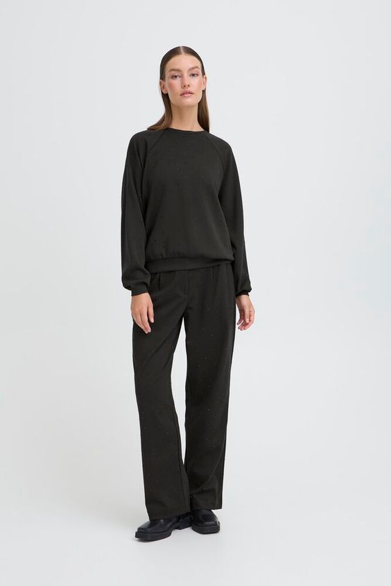 ICHI Amias LS Sweat in Black