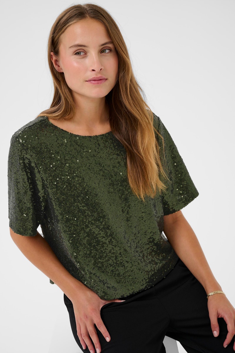 Kaffe Miranda Blouse in Ivy Green