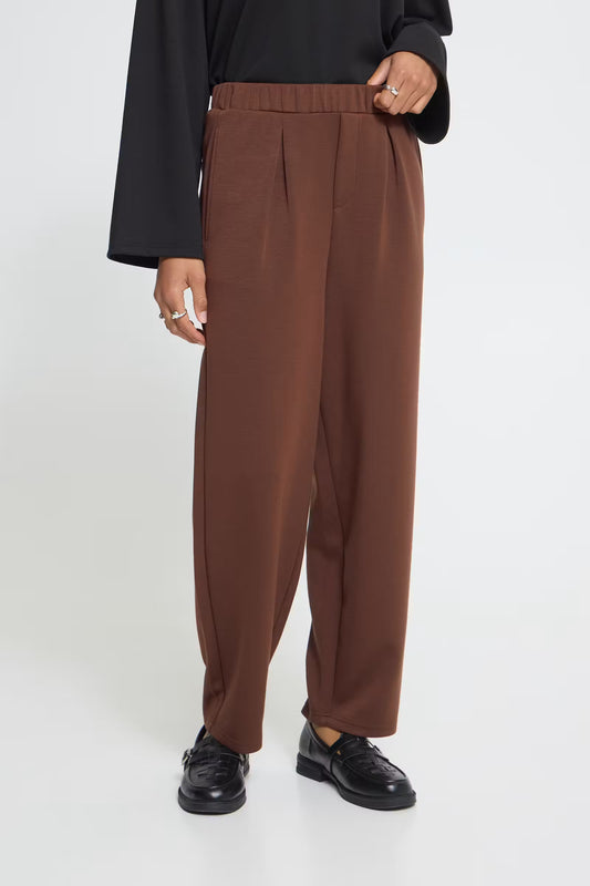 ICHI Naida Trousers in Chicory Coffee / Brown