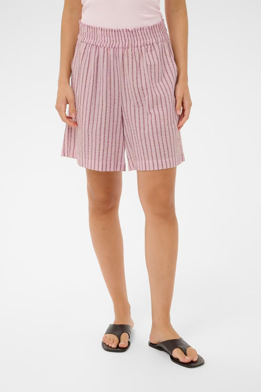 KAFFE Lara Short in Ballerina White Henna Stripe