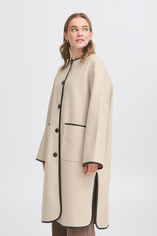 Fransa Elizabeth Jacket in Limestone Melange