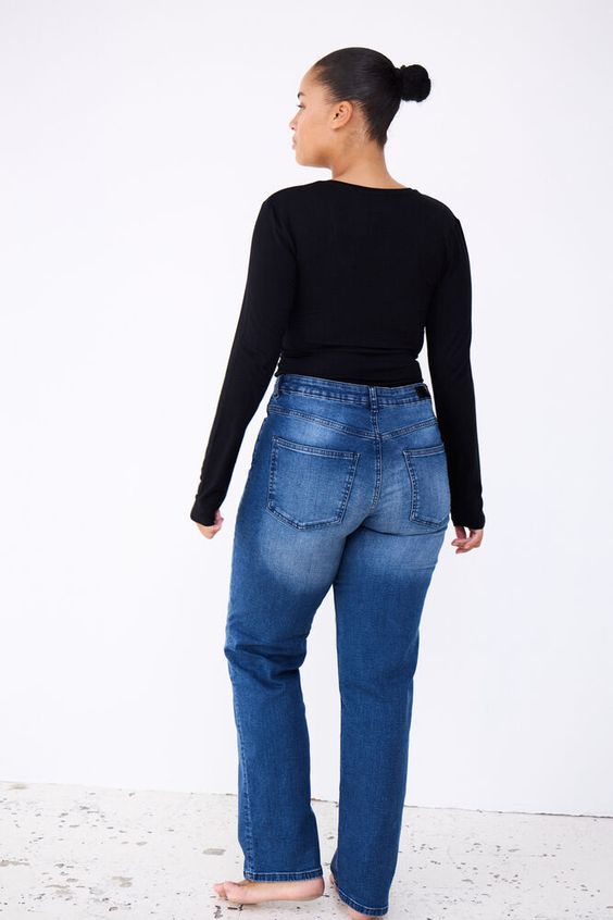 ICHI Twiggy Straight Denim Authentic Blue Jeans