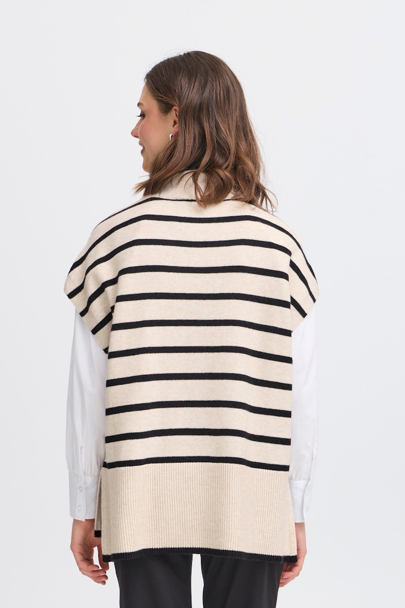 Fransa Bitte Poncho in Limestone Melange