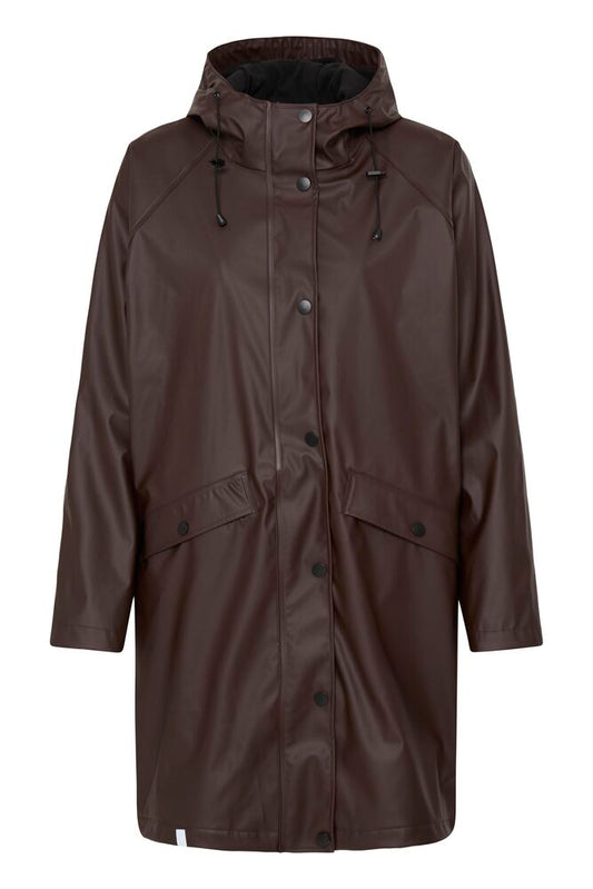 ICHI Tazo Lined Raincoat in Mole