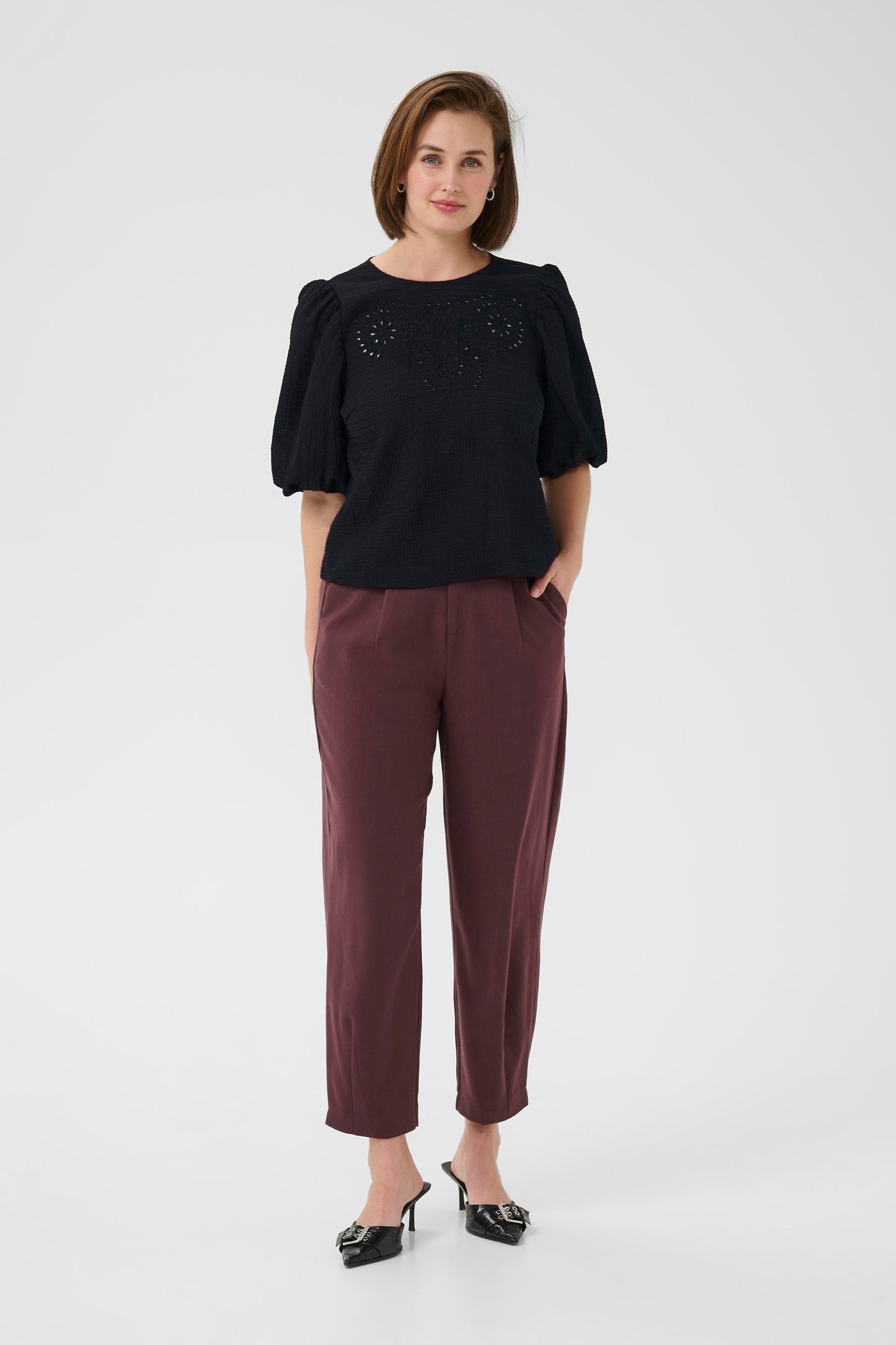 Fransa Melani Blouse in Black Deep