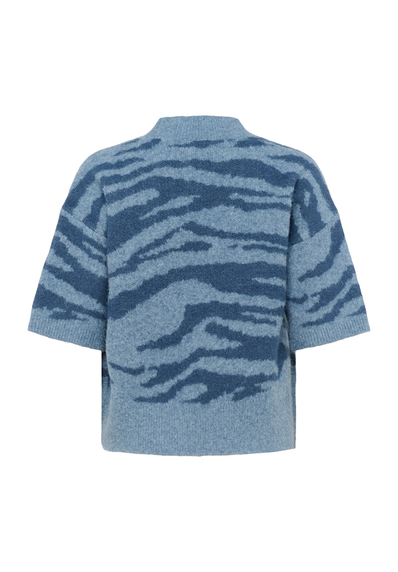 KAFFE Sandra Pullover in Windward Blue/Bering Sea Animal