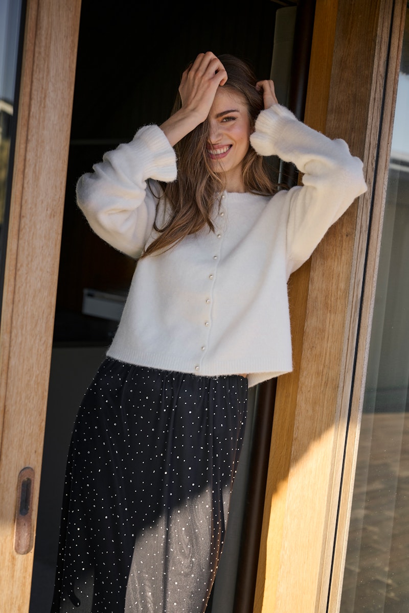 Kaffe Courson Cardigan in Chalk