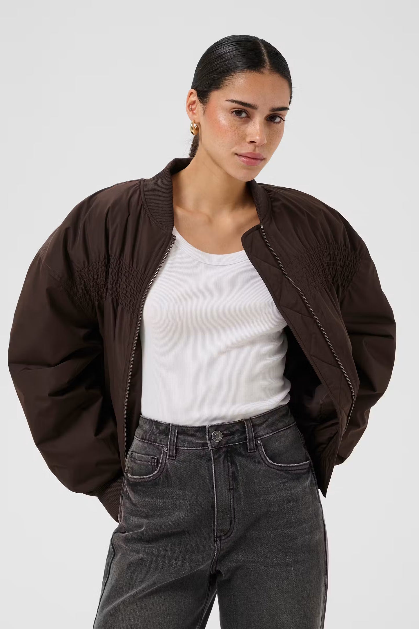 Kaffe Aarlette Coat in Coffee Bean