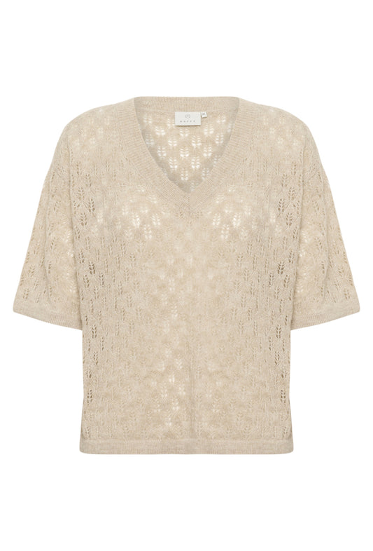 Kaffe Lourine V-neck Pullover in Feather Grey Melange