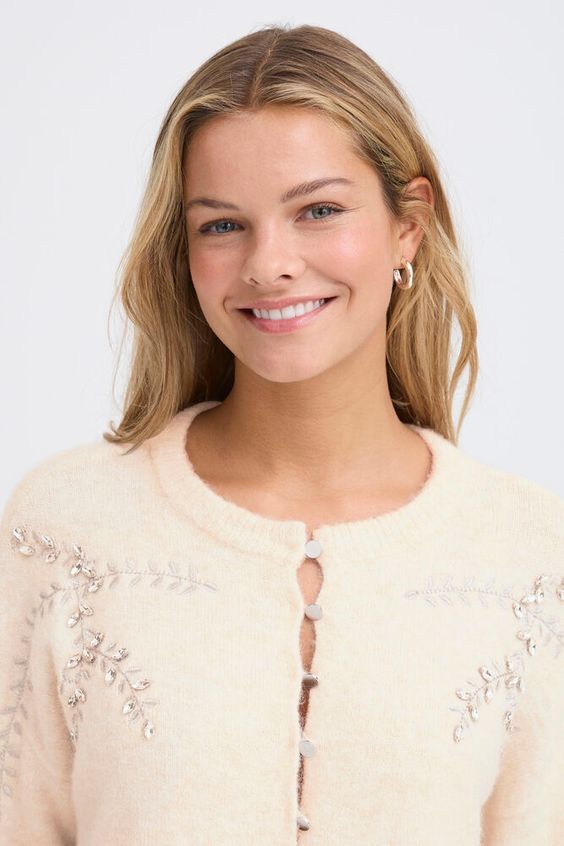Fransa Kendra Cardigan in Oatmeal
