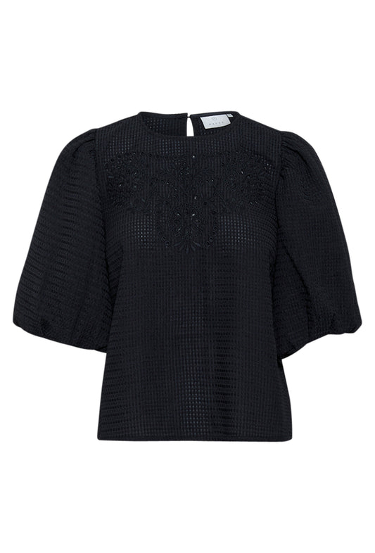 Fransa Melani Blouse in Black Deep