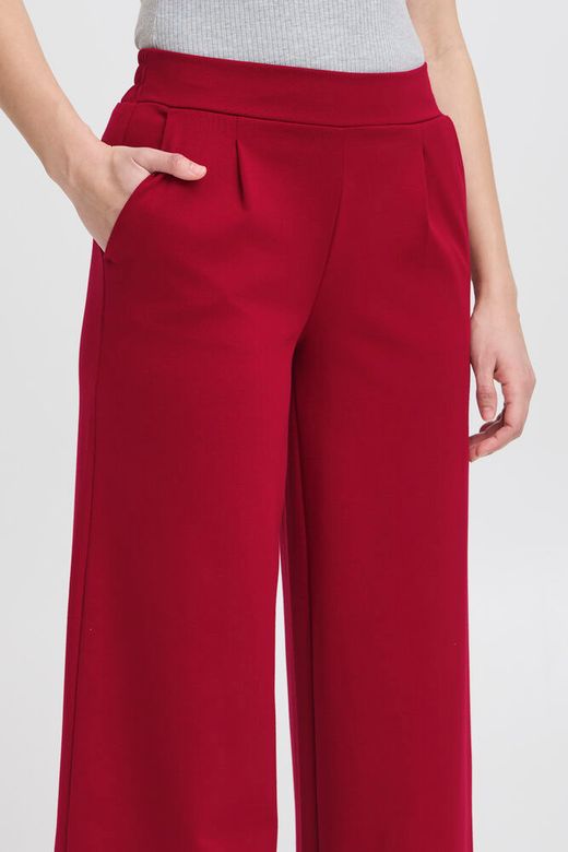 ICHI Kate SUS Office Wide Trousers in Biking Red
