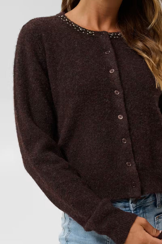 Kaffe Selly Cardigan in Fudge Melange