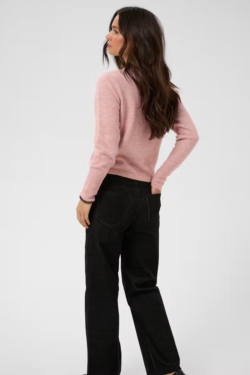 Kaffe Becca Corduroy Trousers in Black Melange