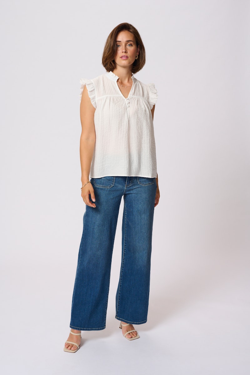 Kaffe Aliany Blouse in Chalk
