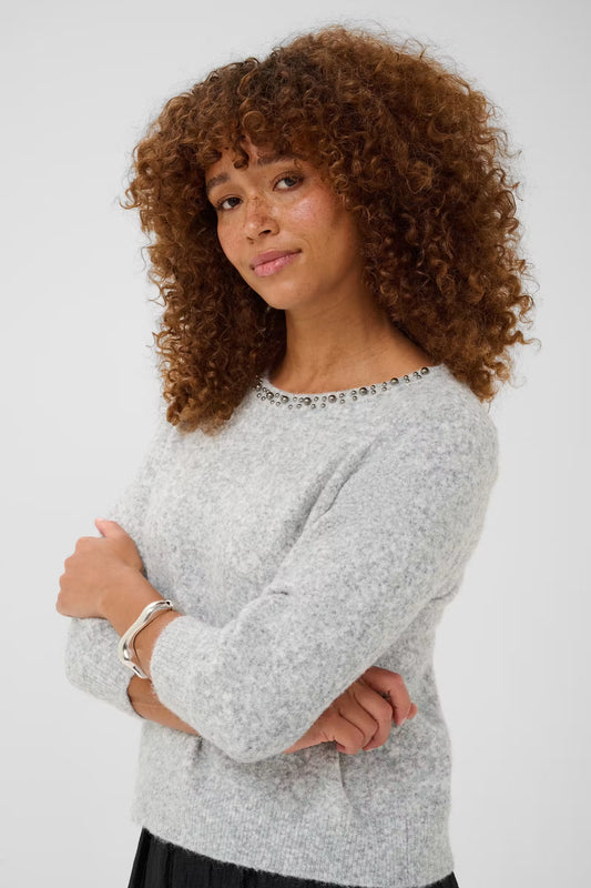 Kaffe Selly Pullover in Grey Melange