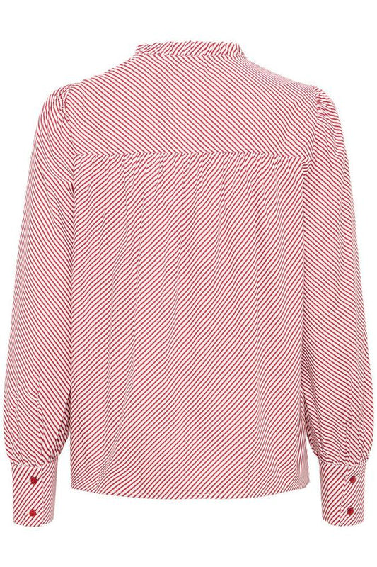 ICHI Endia Shirt in Cloud Dancer Stripe