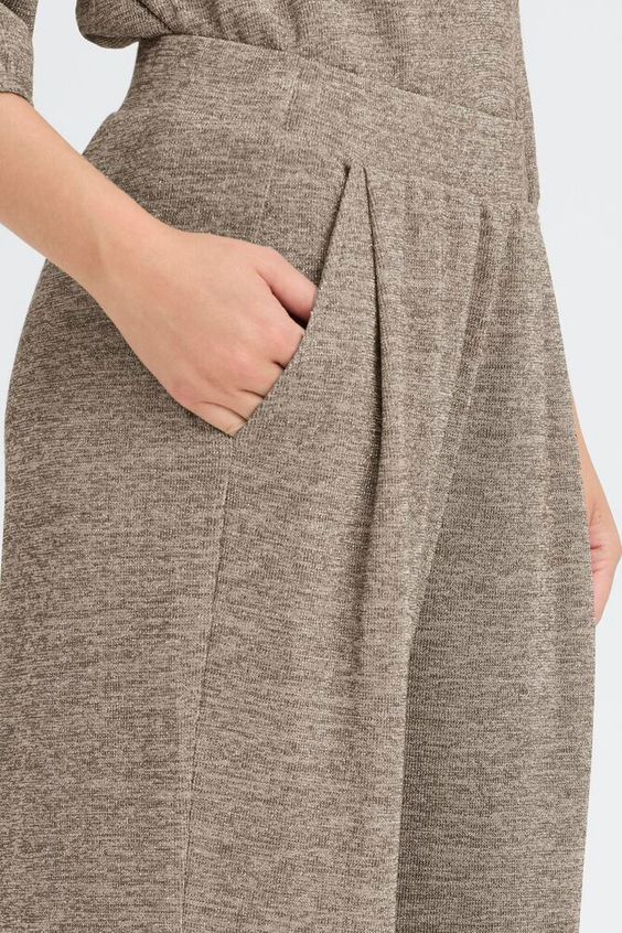 ICHI Danice Pant in Silver Mink - Nature