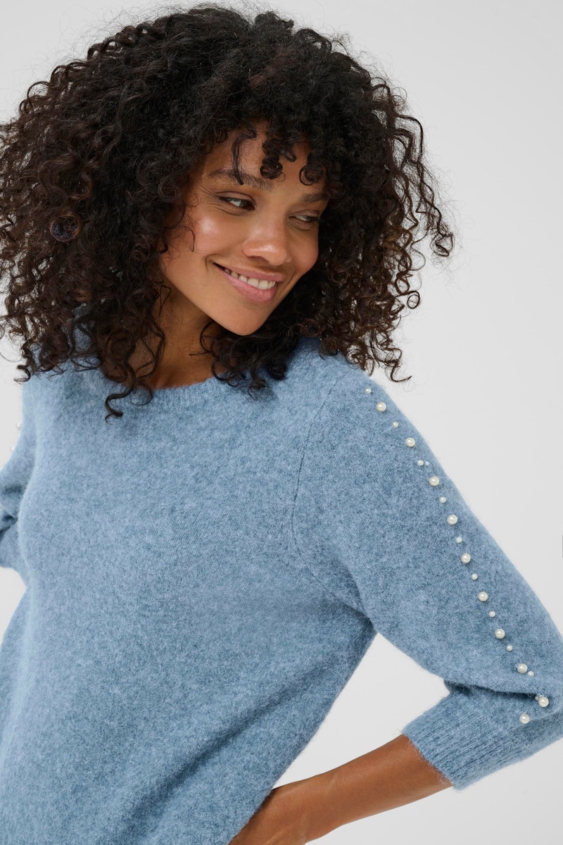 KAFFE Betty Pullover in Windward Blue