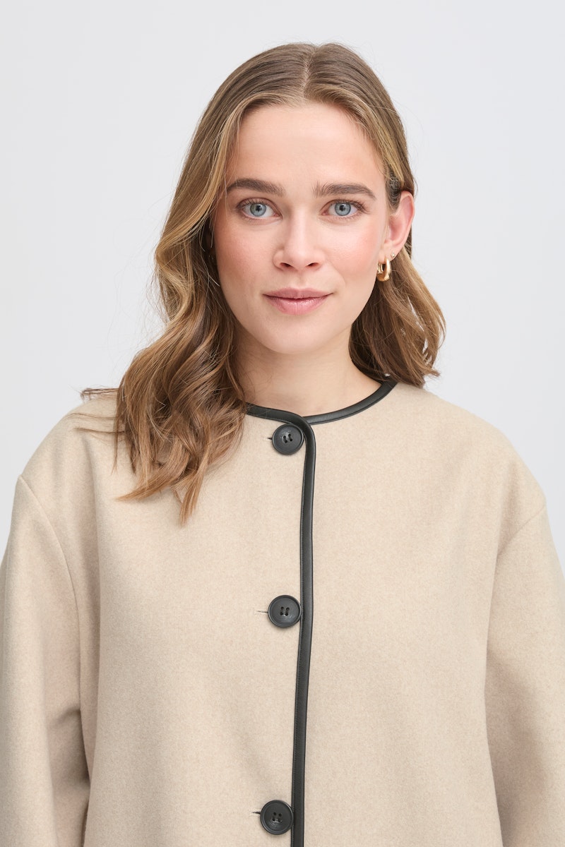 Fransa Elizabeth Jacket in Limestone Melange