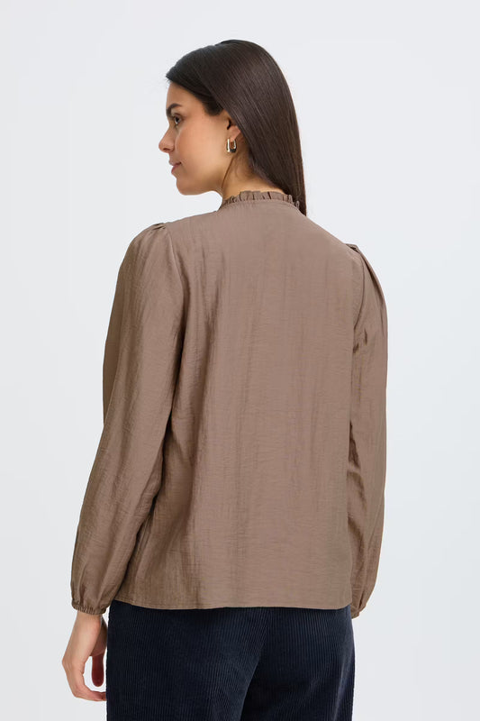 Fransa GIDA Blouse in Driftwood