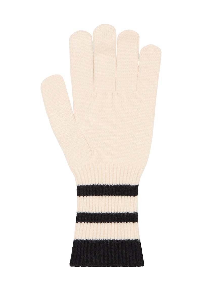 Fransa Stripy Gloves in Whisper White Mix