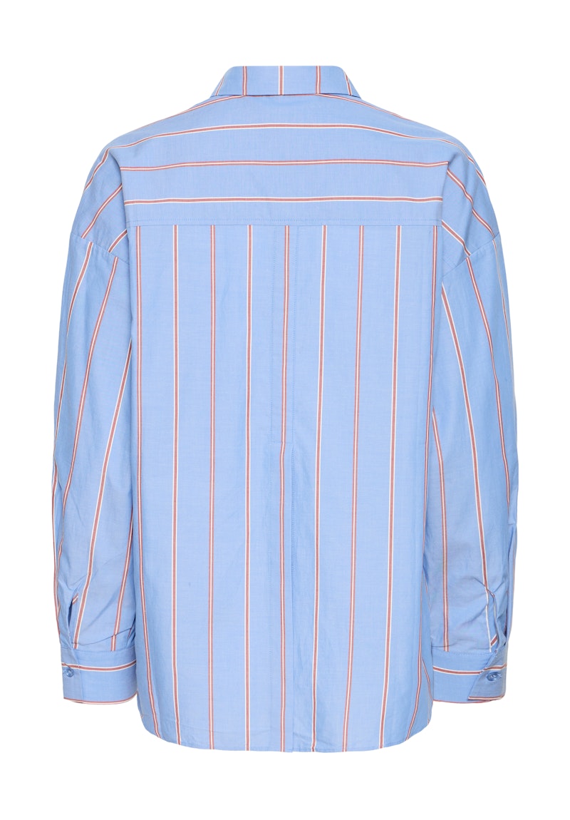 ICHI Sadia Shirt in Blue Yonder Stripe