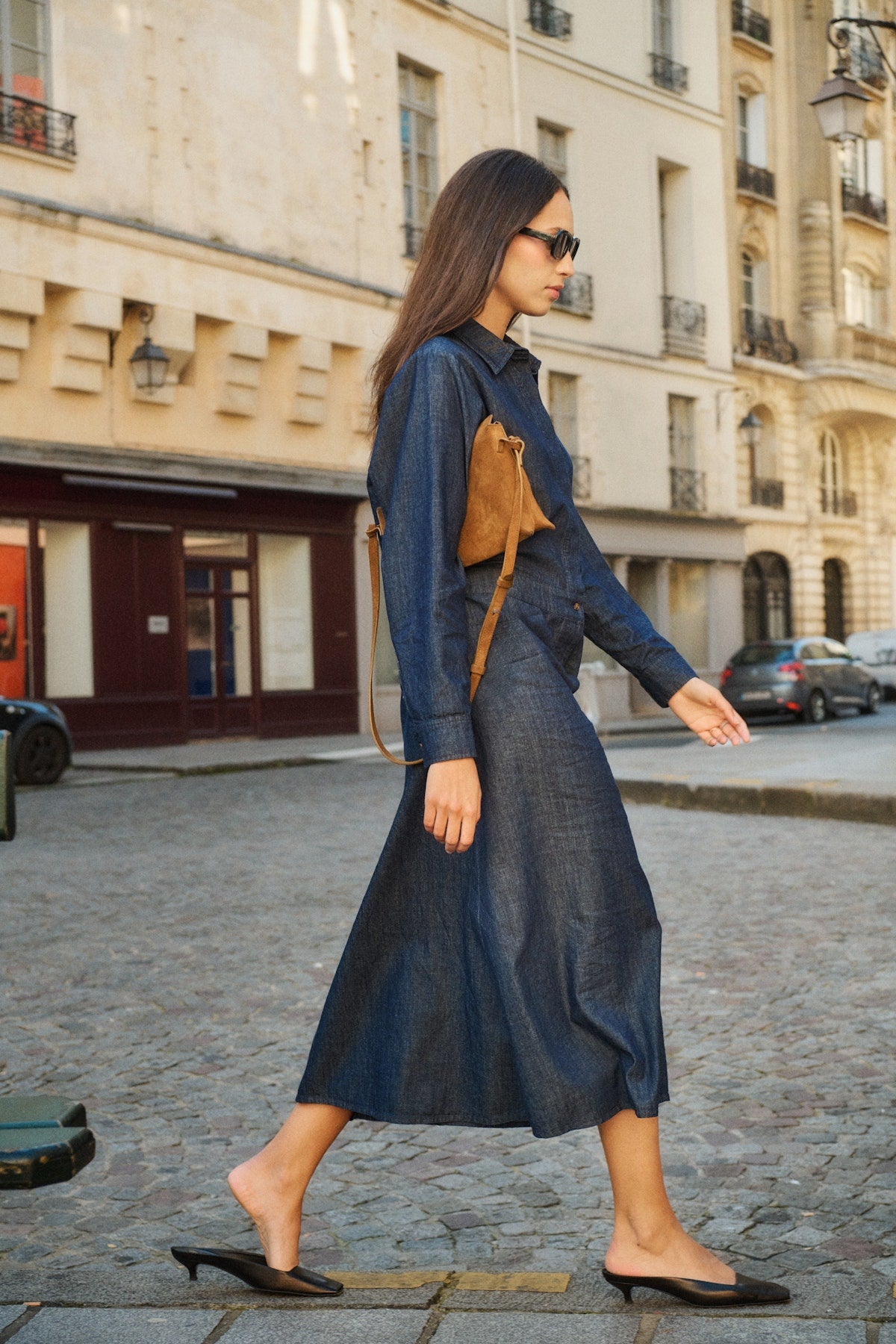 Soaked in Luxury Chamy Shirt Dress in Dark Blue Denim