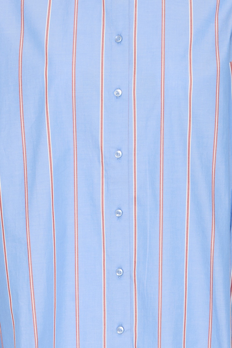 ICHI Sadia Shirt in Blue Yonder Stripe