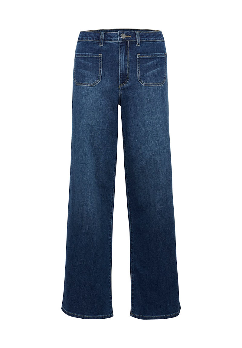 Kaffe Karla HW Wide Jeans in Medium Blue Wash