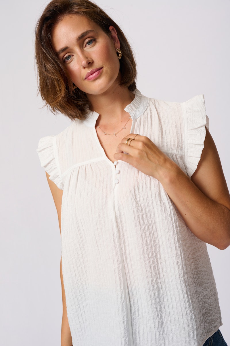 Kaffe Aliany Blouse in Chalk