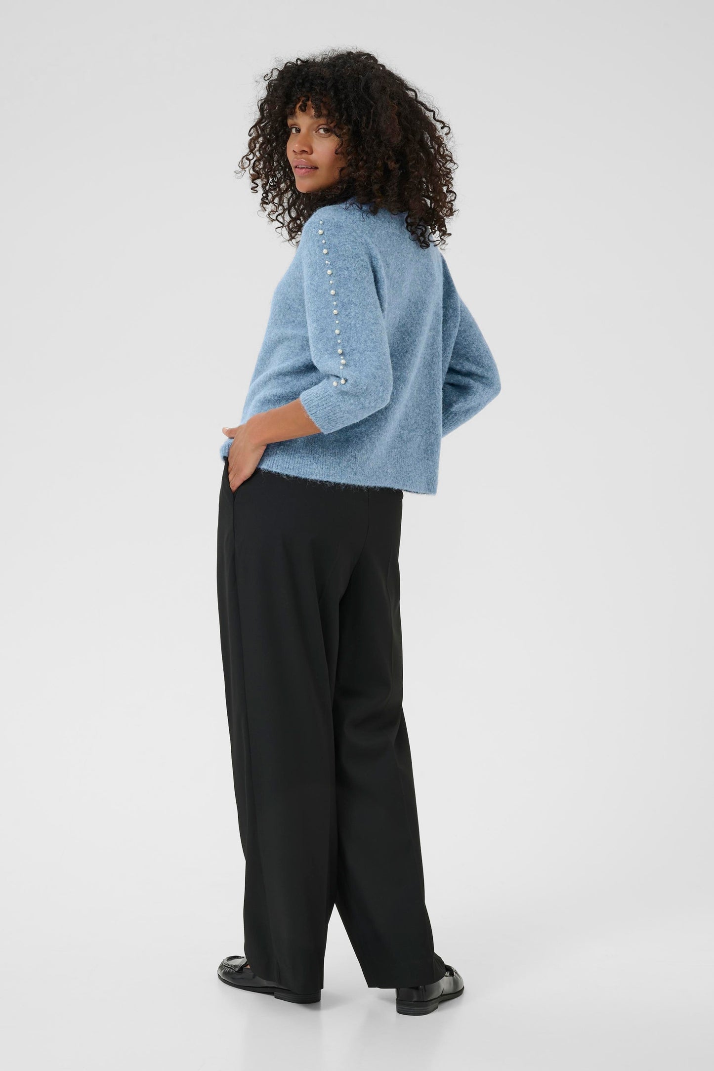 KAFFE Betty Pullover in Windward Blue