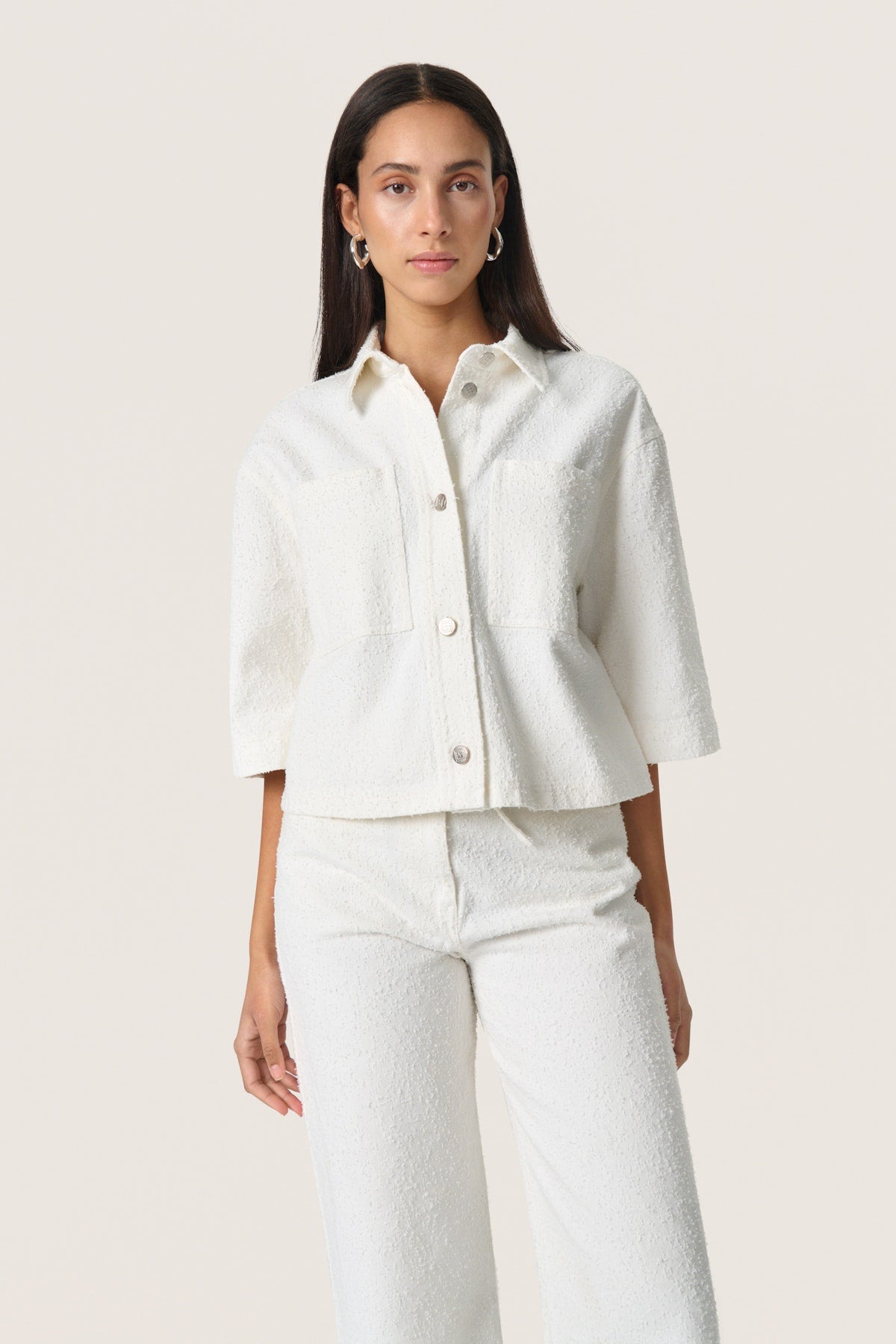 Soaked In Luxury Velma oversized Shirt in Broken White