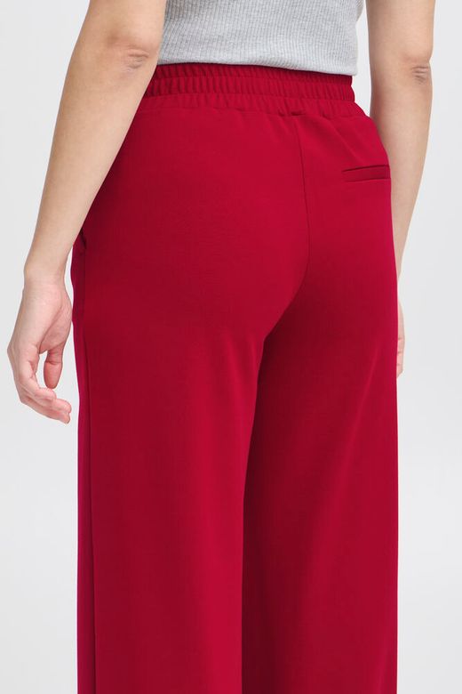 ICHI Kate SUS Office Wide Trousers in Biking Red