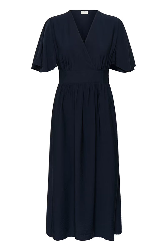 Kaffe Sirena Long Dress in Midnight Marine
