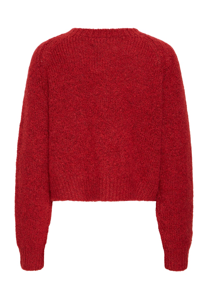 ICHI Belablue Cardigan in Red Dahlia