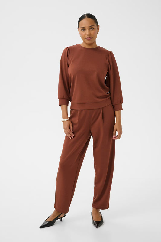 KAFFE Annie Sweatshirt in Henna Brown
