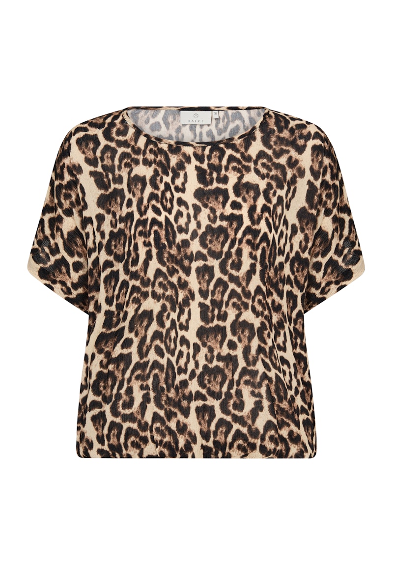 KAFFE Amber Blouse in Naturel Leopard Print