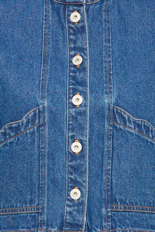 ICHI Palou Waistcoat in Washed Dark Blue