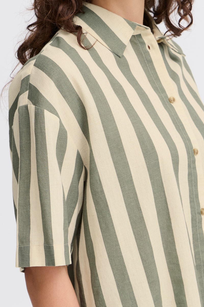Fransa Maddie Shirt in Agave Green