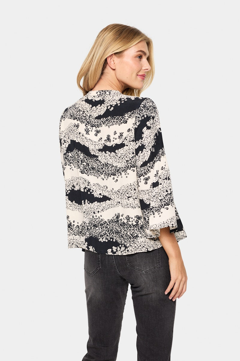 Saint Tropez Iselin Blouse in Black Wavy Flowers