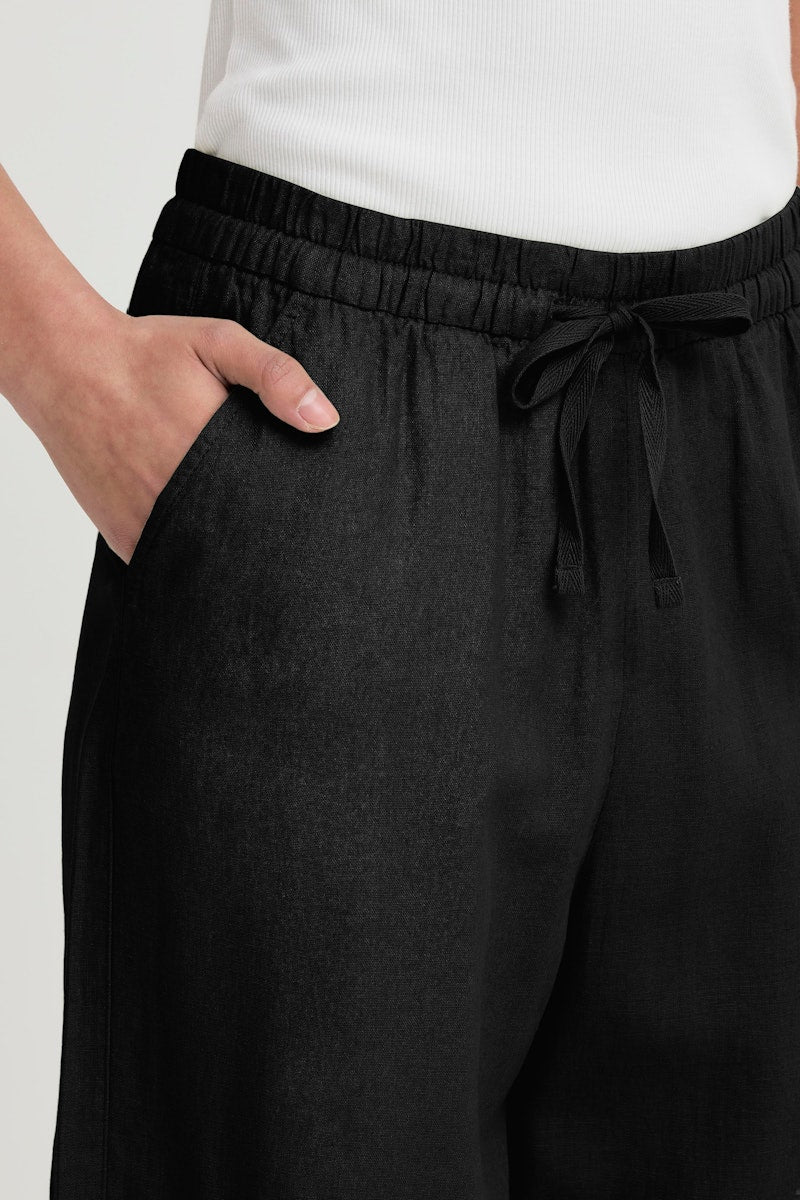 ICHI Linno Barrel Pant in Black