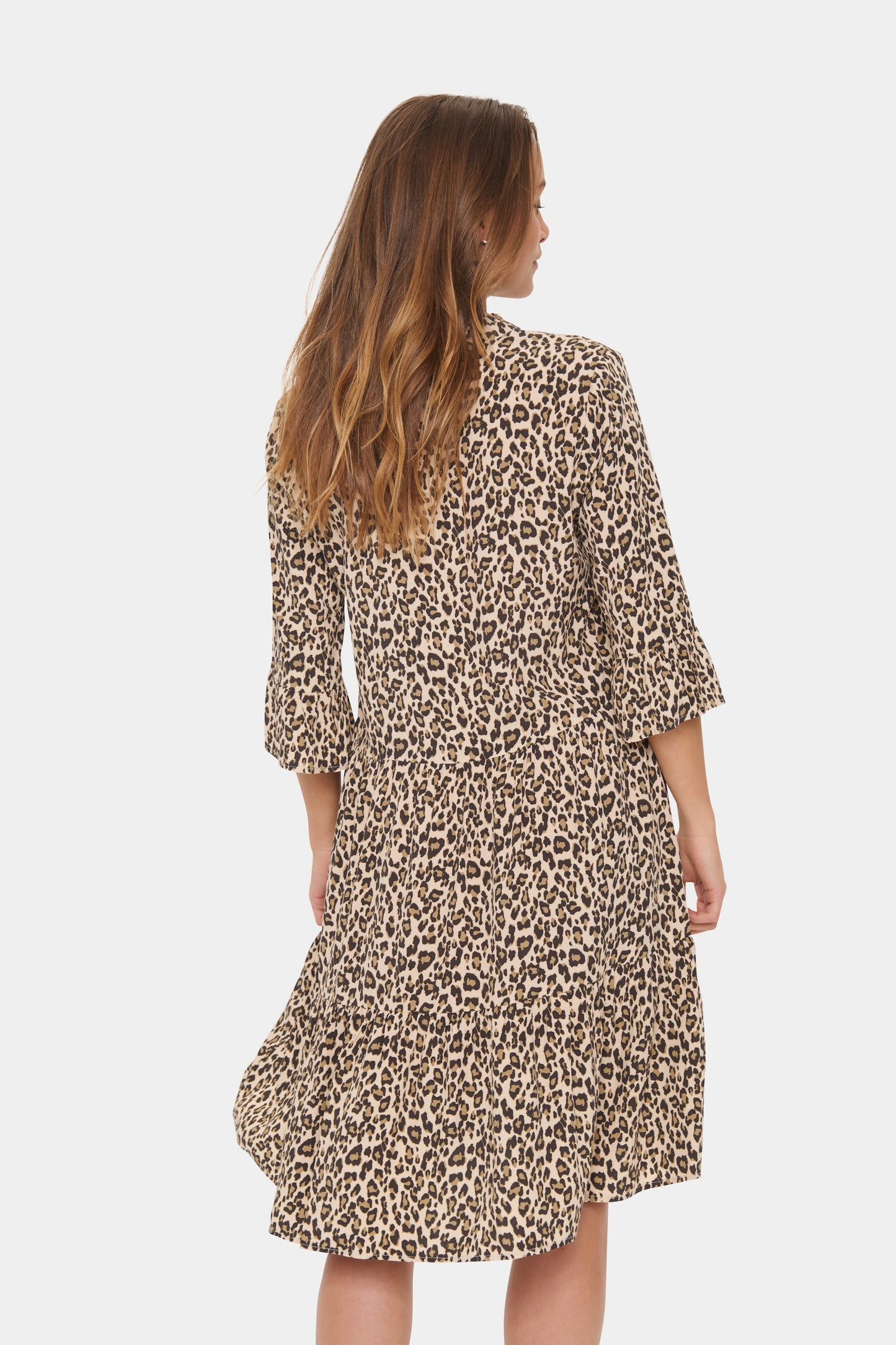 Saint Tropez Eda Dress in Creme Leopard Strokes