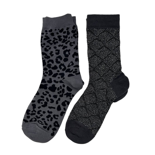 Sixton London - Charcoal Leopard and Paris Sock Box Duo