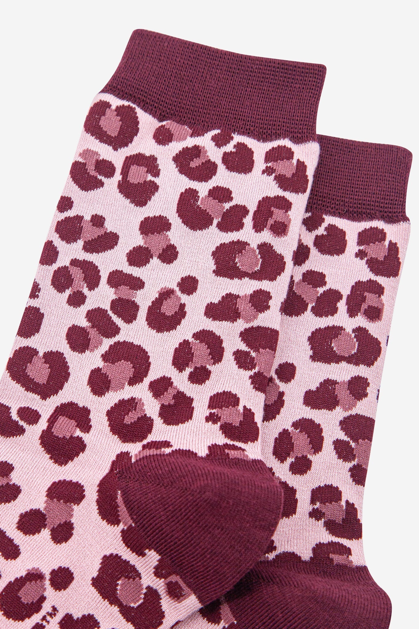 Women's Bamboo Socks - Light Pink/Berry, Leopard