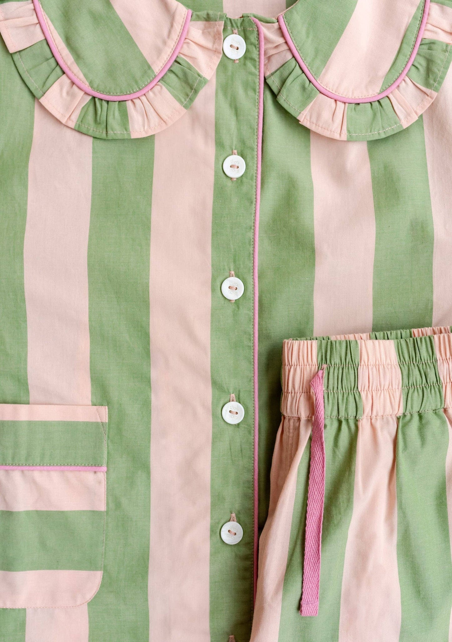 TBCo - Cotton Pyjamas in Green Stripe